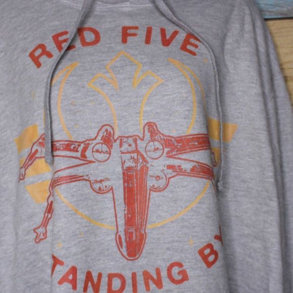 Adult Unisex STAR WARS RED FIVE Hoodie 2XL - Picture 3 of 5
